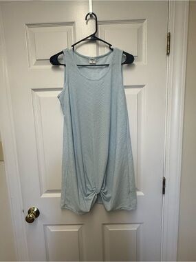 Light Blue Sleeveless Knot-Front Tank Top — Women's Casual Knit
